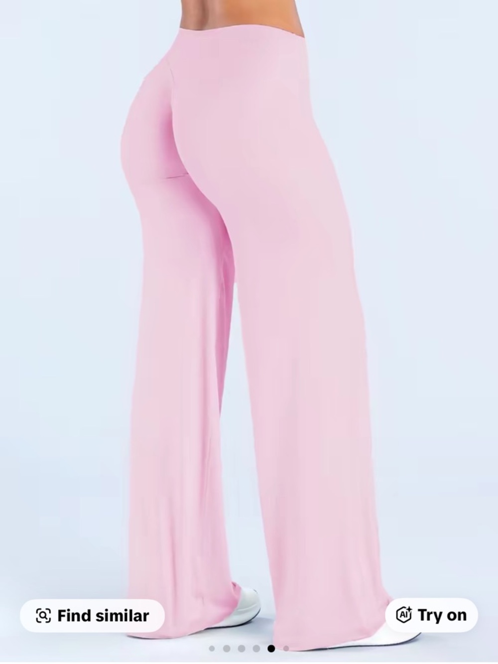 Wide Leg Leggings Pants in Light Pink